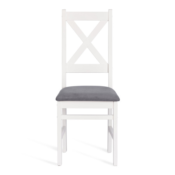 Стул CROSSMAN NEW, Многослойный березовый шпон, 41х40х100 см, white/велюр темно-серый фото № 5