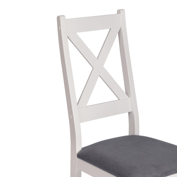 Стул CROSSMAN NEW, Многослойный березовый шпон, 41х40х100 см, white/велюр темно-серый фото № 7