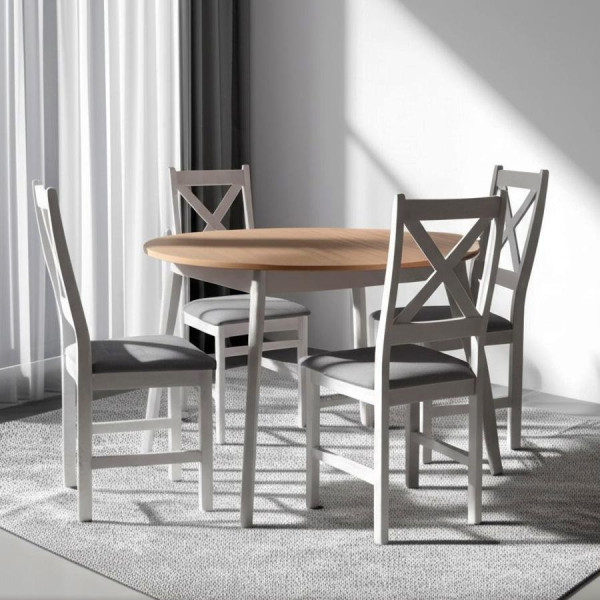 Стул CROSSMAN NEW, Многослойный березовый шпон, 41х40х100 см, white/велюр темно-серый фото № 10