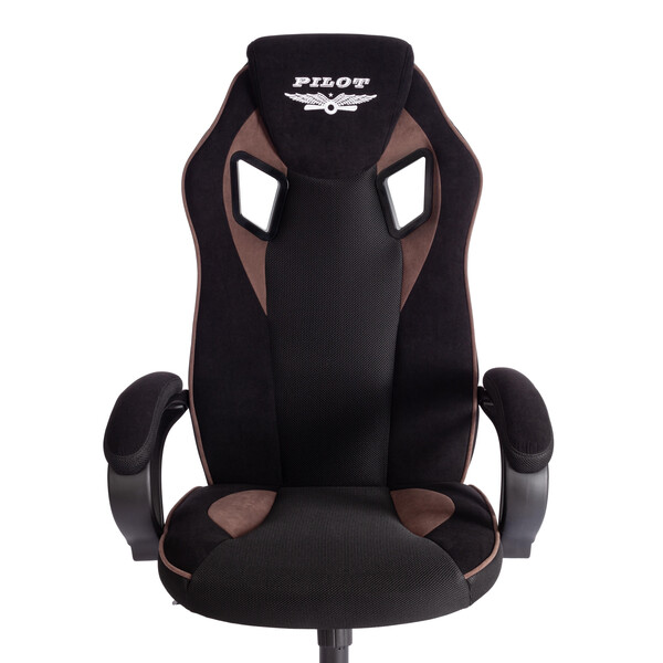 Кресло PILOT (24) флок/ткань, черный/черный/коричневый, 35/TW-11/6 фото № 6