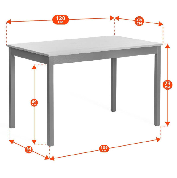 Обеденный комплект Sonata (стол + 4 стула) массив сосны, стол: 120х75х73см  стул :41х50х95см, антик/чёрный фото № 8