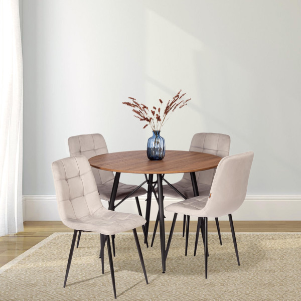 Стул CHILLY (mod. JSC-220) вельвет/металл, 44,5х52,5х88 см, Light grey (светло-серый) HLR14 / черный фото № 11