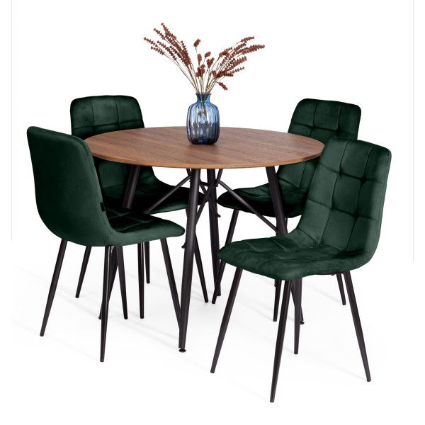 Стул CHILLY (mod. JSC-220) вельвет/металл, 44,5х52,5х88 см, dark green (темно-зеленый) HLR57 / черный фото № 10