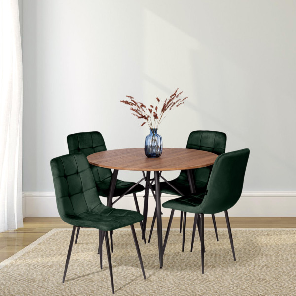 Стул CHILLY (mod. JSC-220) вельвет/металл, 44,5х52,5х88 см, dark green (темно-зеленый) HLR57 / черный фото № 11