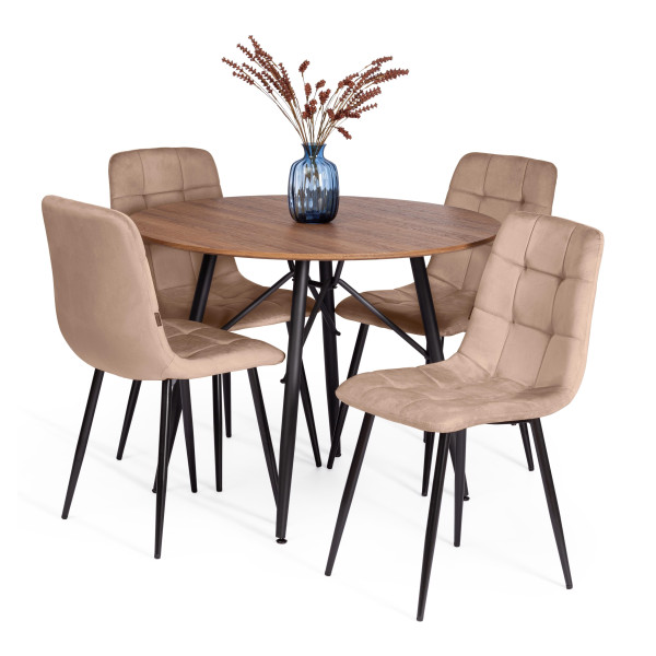 Стул CHILLY (mod. JSC-220) вельвет/металл, 44,5х52,5х88 см, Beige (бежевый) HLR8 / черный фото № 10