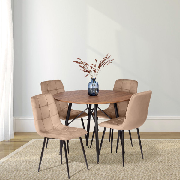 Стул CHILLY (mod. JSC-220) вельвет/металл, 44,5х52,5х88 см, Beige (бежевый) HLR8 / черный фото № 11