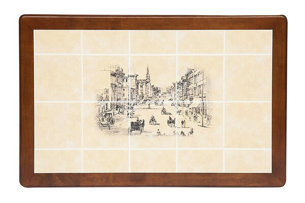 Кухонный стол с плиткой СТ 3045Р тёмный дуб (Город 2) фото № 2