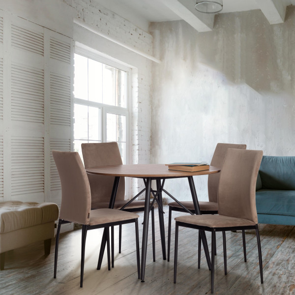 Стул CAPRI (mod. BC565-DC) металл, вельвет, 43 х 53 х 92 см, Beige (бежевый) HLR8 / черный фото № 10