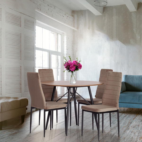 Стул Easy (mod. JSC02-1) металл, вельвет, 41 х 52 х 96 см, Beige (бежевый) HLR8 / черный фото № 10