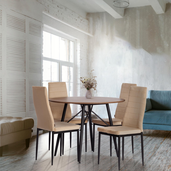 Стул Easy (mod. JSC02-1) металл, вельвет, 41 х 52 х 96 см, sandy (песочный) HLR6 / черный фото № 10