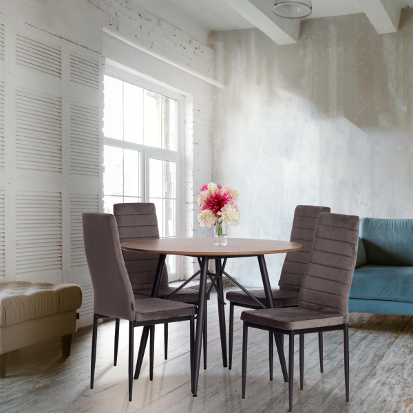 Стул Easy (mod. JSC02-1) металл, вельвет, 41 х 52 х 96 см, Dark grey (темно-серый) HLR24 / черный фото № 10