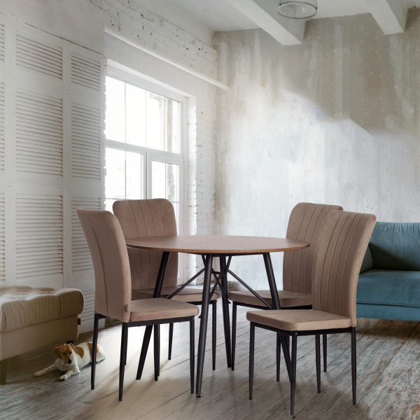 Стул VERTER (mod. BC577-DC) металл, вельвет, 41 х 52 х 95 см, Beige (бежевый) HLR8 / черный фото № 10