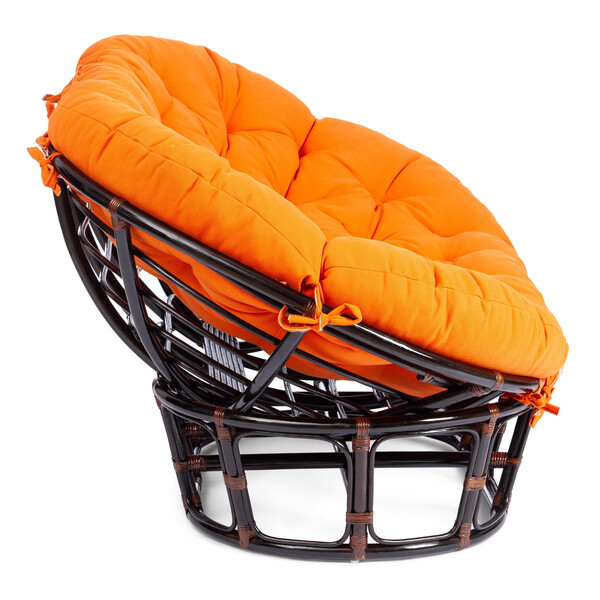 Диван MAMASAN/МАМАСАН 23/02 W /с подушкой/ подушка 182х119 см, 169х102х80 см, Antique brown (античный черно-коричневый), ткань, оранжевый, С 23 фото № 2