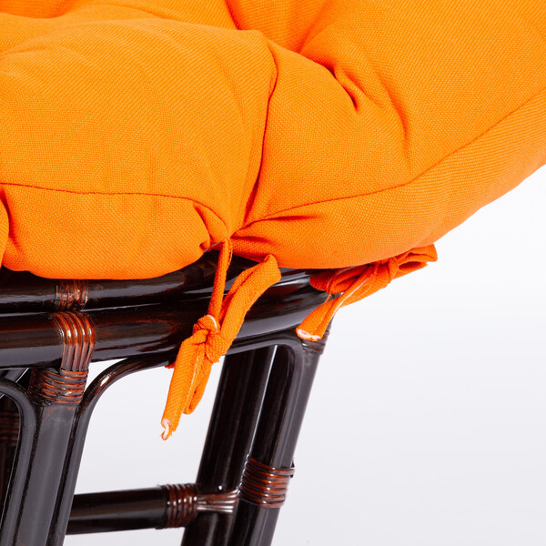 Диван MAMASAN/МАМАСАН 23/02 W /с подушкой/ подушка 182х119 см, 169х102х80 см, Antique brown (античный черно-коричневый), ткань, оранжевый, С 23 фото № 10