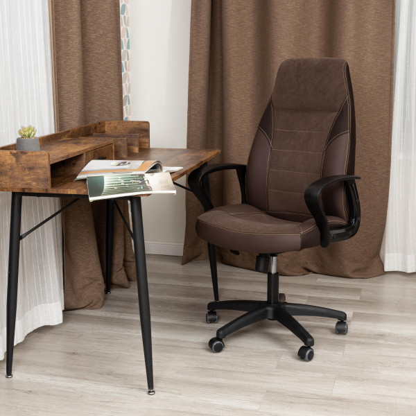 Кресло INTER (24) кож/зам/флок/ткань, коричневый, 36-36/6/TW-24 фото № 13