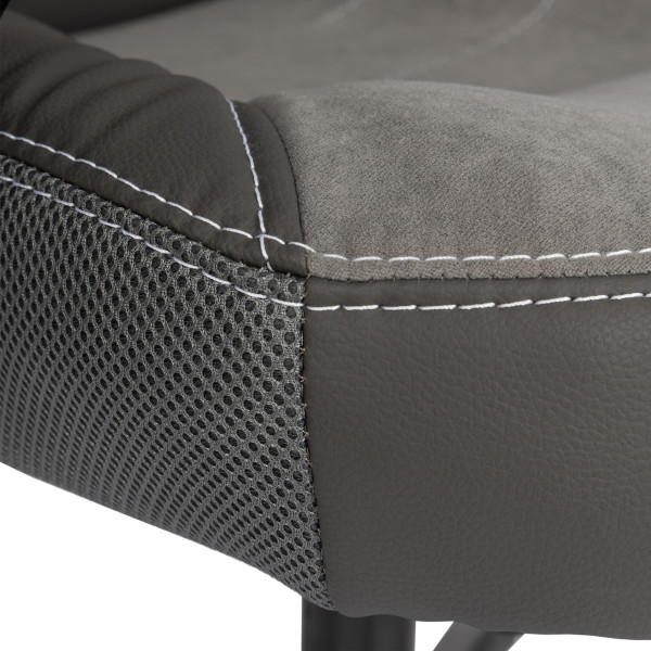 Кресло INTER (24) кож/зам/флок/ткань, серый/металлик, C-36/29/TW-12 фото № 9