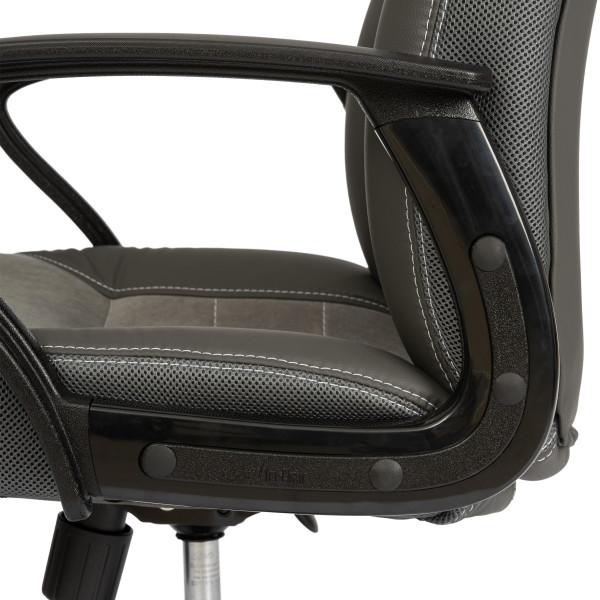 Кресло INTER (24) кож/зам/флок/ткань, серый/металлик, C-36/29/TW-12 фото № 8