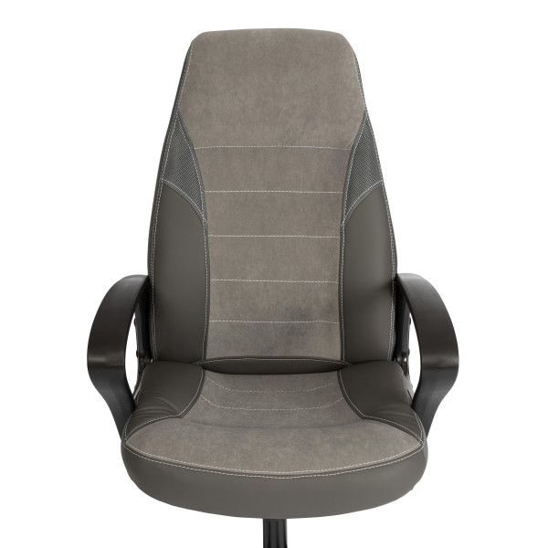 Кресло INTER (24) кож/зам/флок/ткань, серый/металлик, C-36/29/TW-12 фото № 6