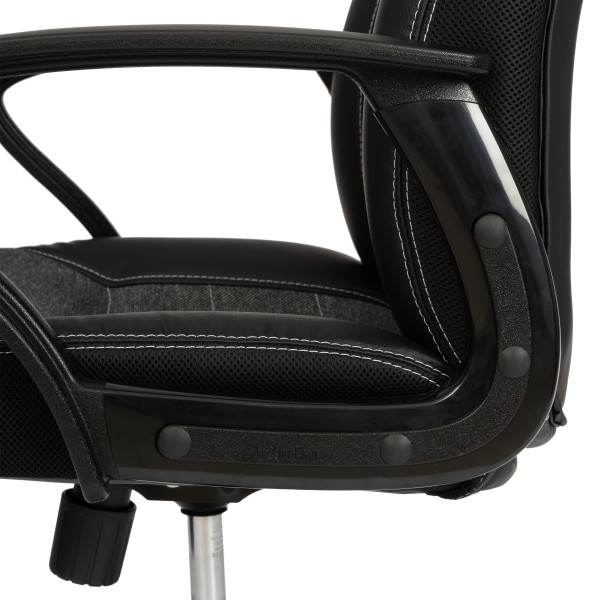 Кресло INTER (24) кож/зам/ткань, черный/серый, 36-6/207/TW-12/TW-11 фото № 8