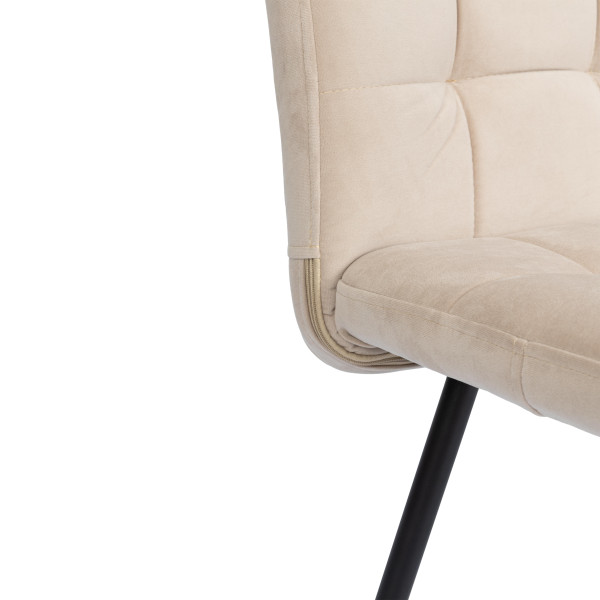 Стул обеденый Medeo разборный, велюр, 47х56х89, молочный/черный, (Porsche 2) фото № 8