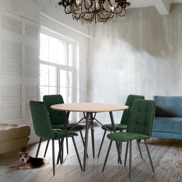 Стул обеденый Asti разборный, велюр, 47х54х86, Deep Forest (изумруд) фото № 15