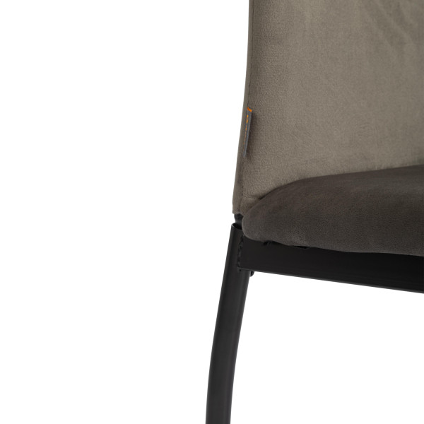 Стул CAPRI (mod. BC565-DC) металл, флок, 43 х 53 х 92 см, Dark grey (темно-серый) HLR24 / черный фото № 7