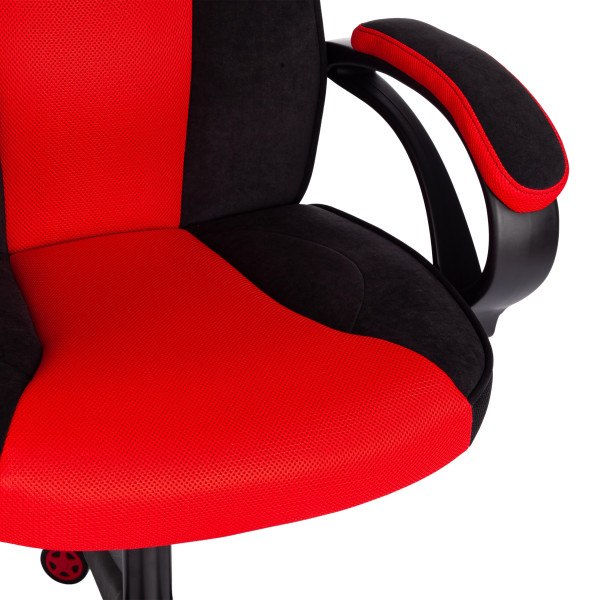 Кресло PILOT (24) флок/ткань, черный/черный/красный, 35/TW-08/TW-11 фото № 8