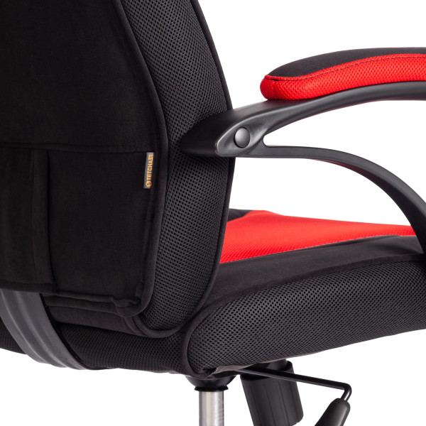 Кресло PILOT (24) флок/ткань, черный/черный/красный, 35/TW-08/TW-11 фото № 14