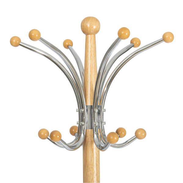 Вешалка Hanami (mod. GH-8617) дерево/хром/мрамор, 37 x 37 x 175 см, White (Белый) / Natural (натуральный) фото № 2