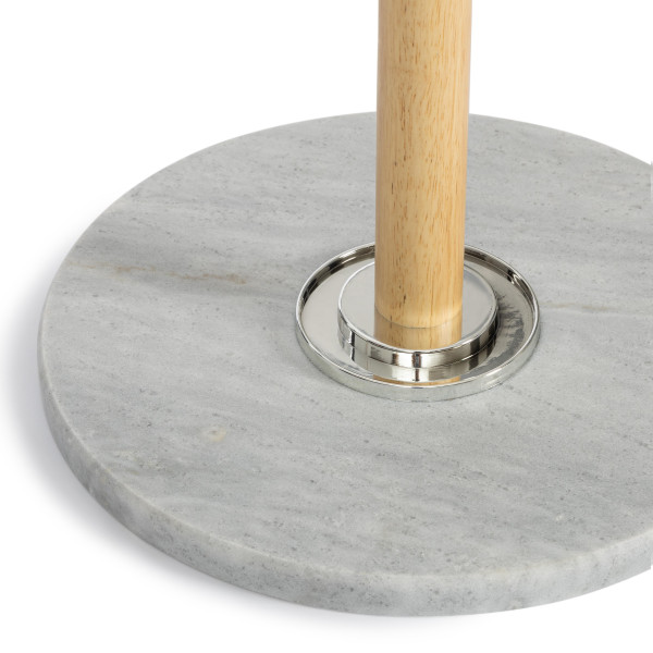 Вешалка Hanami (mod. GH-8617) дерево/хром/мрамор, 37 x 37 x 175 см, White (Белый) / Natural (натуральный) фото № 3