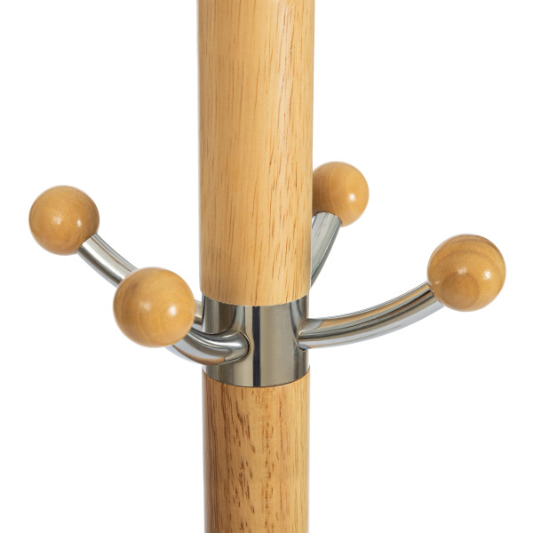 Вешалка Himawari (mod. GH-8014) дерево/хром/мрамор, 37 x 37 x 175 см, White (Белый) / Natural (натуральный) фото № 3