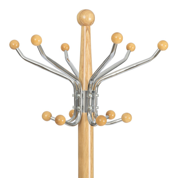 Вешалка Himawari (mod. GH-8014) дерево/хром/мрамор, 37 x 37 x 175 см, White (Белый) / Natural (натуральный) фото № 4