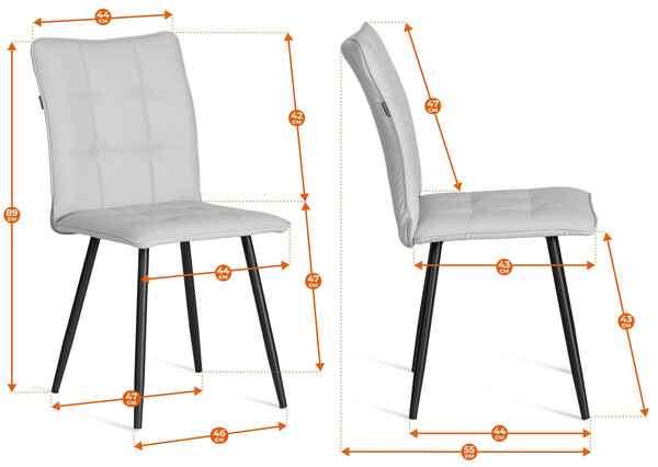Стул обеденный Bari велюр, 46х55х89, Blue (синий) фото № 15