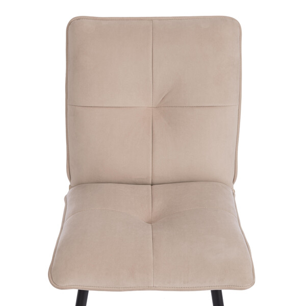 Стул обеденный Sweet флок , 46х55х88, бежевый/черный, 7 фото № 6