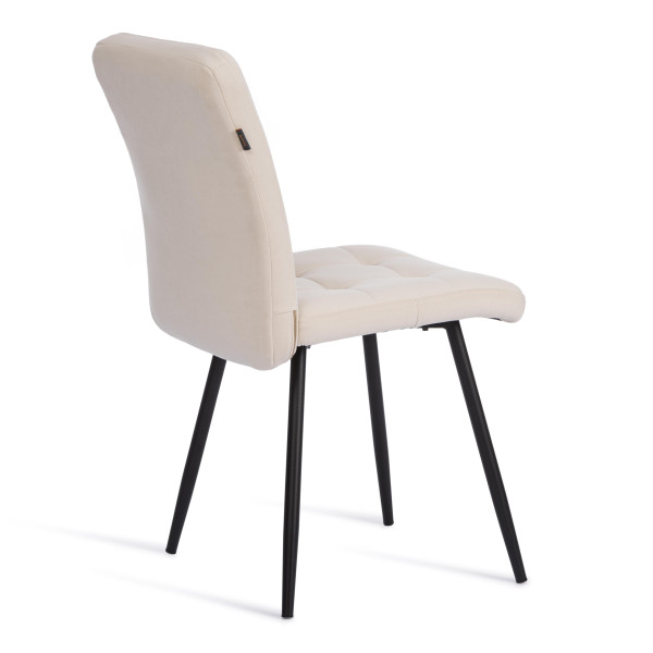 Стул обеденный Medeo флок , 47х56х89, молочный/черный, 4 фото № 3