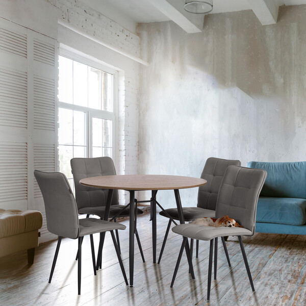 Стул обеденный Bari флок , 46х55х89, серый/черный, 29 фото № 9