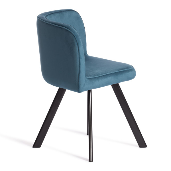 Комплект (стол, 4 стула) QUADRON (mod. PT14) Стол: МДФ/металл, стул: металл/велюр, 100х100х73 см, 69х56х71 см, Blue (синий) HLR62/черный фото № 3