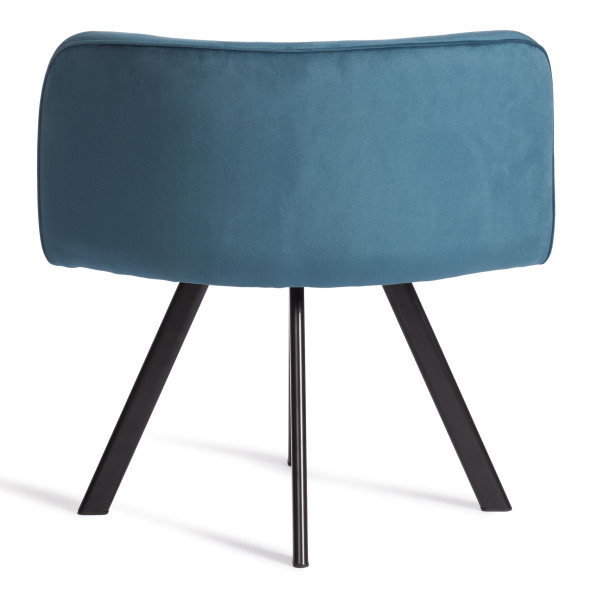 Комплект (стол, 4 стула) QUADRON (mod. PT14) Стол: МДФ/металл, стул: металл/велюр, 100х100х73 см, 69х56х71 см, Blue (синий) HLR62/черный фото № 5