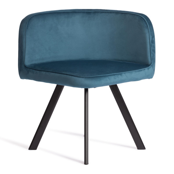 Комплект (стол, 4 стула) QUADRON (mod. PT14) Стол: МДФ/металл, стул: металл/велюр, 100х100х73 см, 69х56х71 см, Blue (синий) HLR62/черный фото № 6