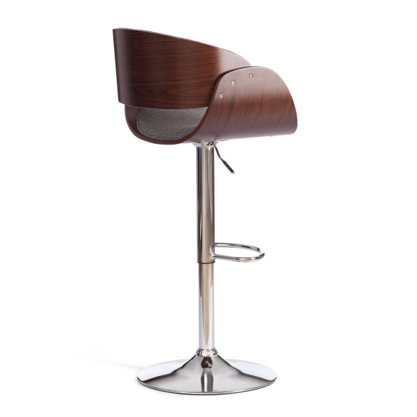 Барный стул LANDO (mod.4036) металл/дерево/ткань, 59х51х93-114 см, высота сиденья 62-83 см, серый/орех/хром, Aimcasa 28 фото № 3