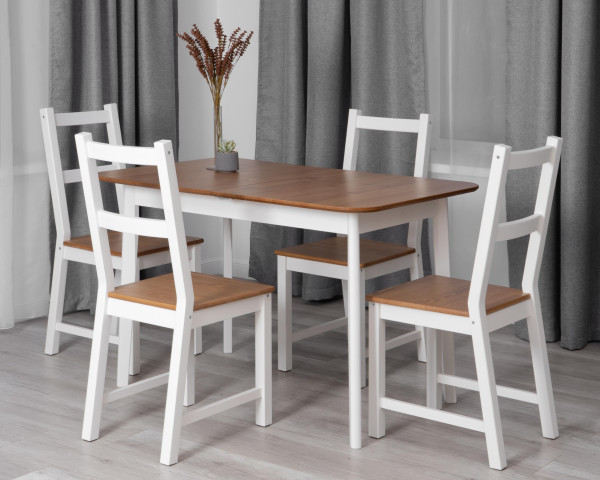 Стул Соната массив сосны, 41х50х95 см, антик/белый фото № 11