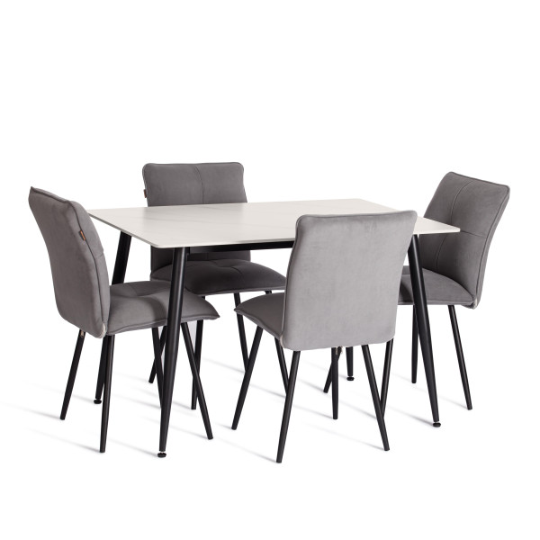 Стол обеденный Austen (mod. LDT-300 RION) столешница керамика (матовая) /опоры металл, серый/чёрный, 80х120х75 см фото № 4