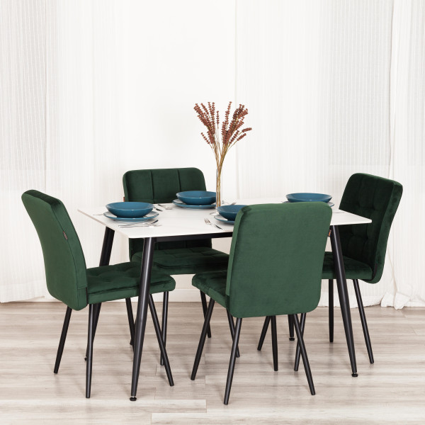 Стол обеденный Austen (mod. LDT-300 RION) столешница керамика (матовая) /опоры металл, серый/чёрный, 80х120х75 см фото № 8