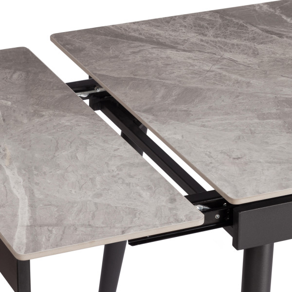 Стол обеденный Lord grey (mod.John table) столешница керамика (глянцевая) / опоры металл, серый/чёрный, 30х120х30 см фото № 15