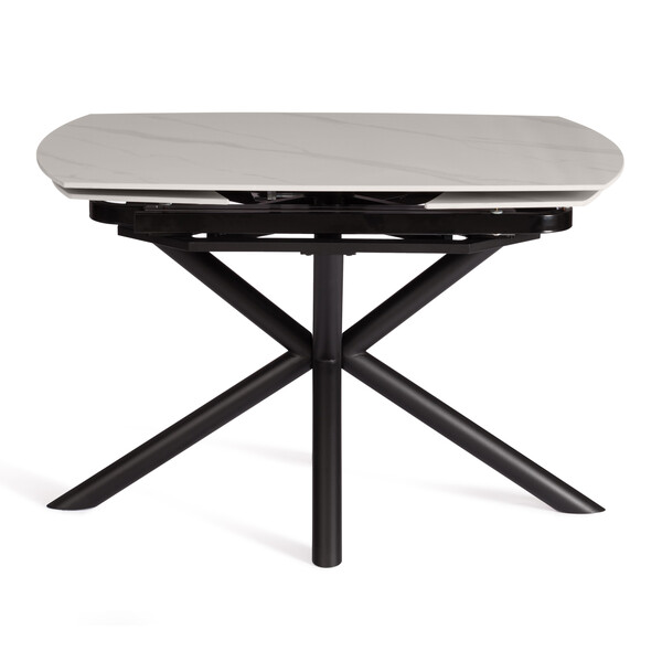 Стол обеденный Winston (mod.LDT-507 OKT-2462) столешница керамика (глянцевая) / опоры металл, белый/черный, 30х120х30 см фото № 3
