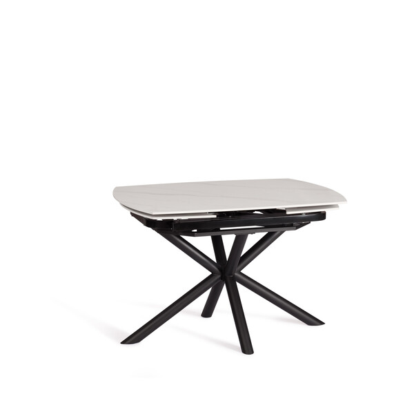 Стол обеденный Winston (mod.LDT-507 OKT-2462) столешница керамика (глянцевая) / опоры металл, белый/черный, 30х120х30 см фото № 4