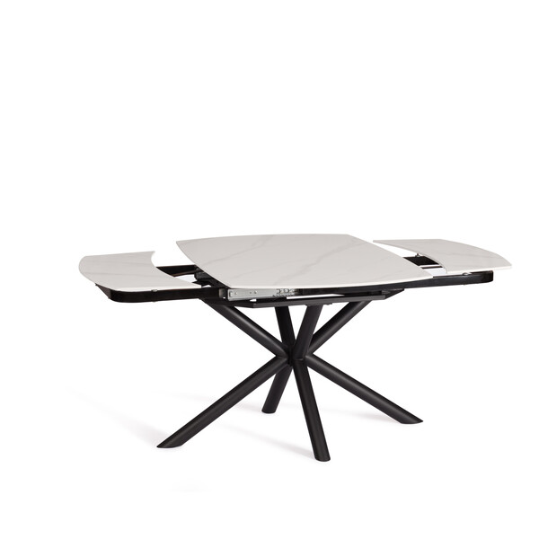 Стол обеденный Winston (mod.LDT-507 OKT-2462) столешница керамика (глянцевая) / опоры металл, белый/черный, 30х120х30 см фото № 6