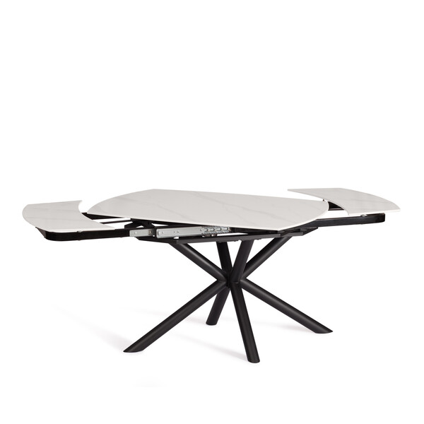 Стол обеденный Winston (mod.LDT-507 OKT-2462) столешница керамика (глянцевая) / опоры металл, белый/черный, 30х120х30 см фото № 7