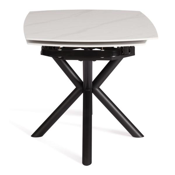 Стол обеденный Winston (mod.LDT-507 OKT-2462) столешница керамика (глянцевая) / опоры металл, белый/черный, 30х120х30 см фото № 2