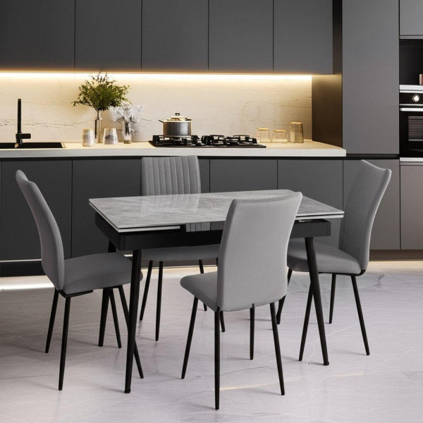 Стул обеденный Monte Carlo TREND, флок , серый/черный, 29, 50х55х93 фото № 16